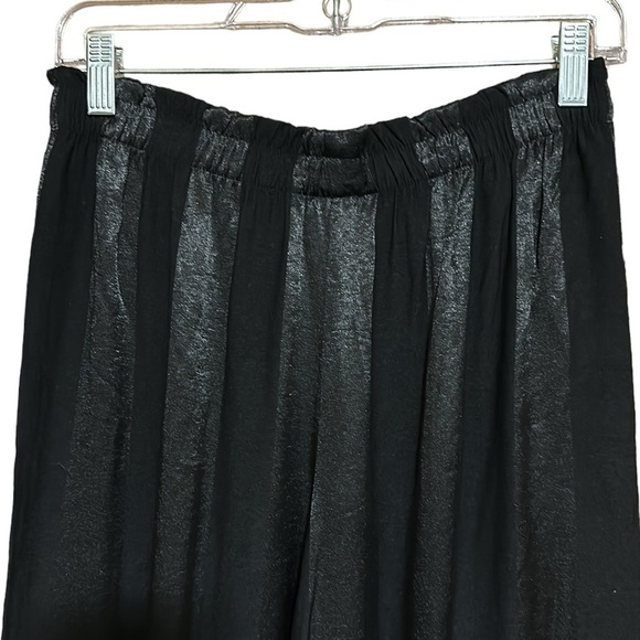 Victoria's Secret Satin Silky Wide Leg Flattering Lounge Black Pants Size Small - Picture 9 of 16